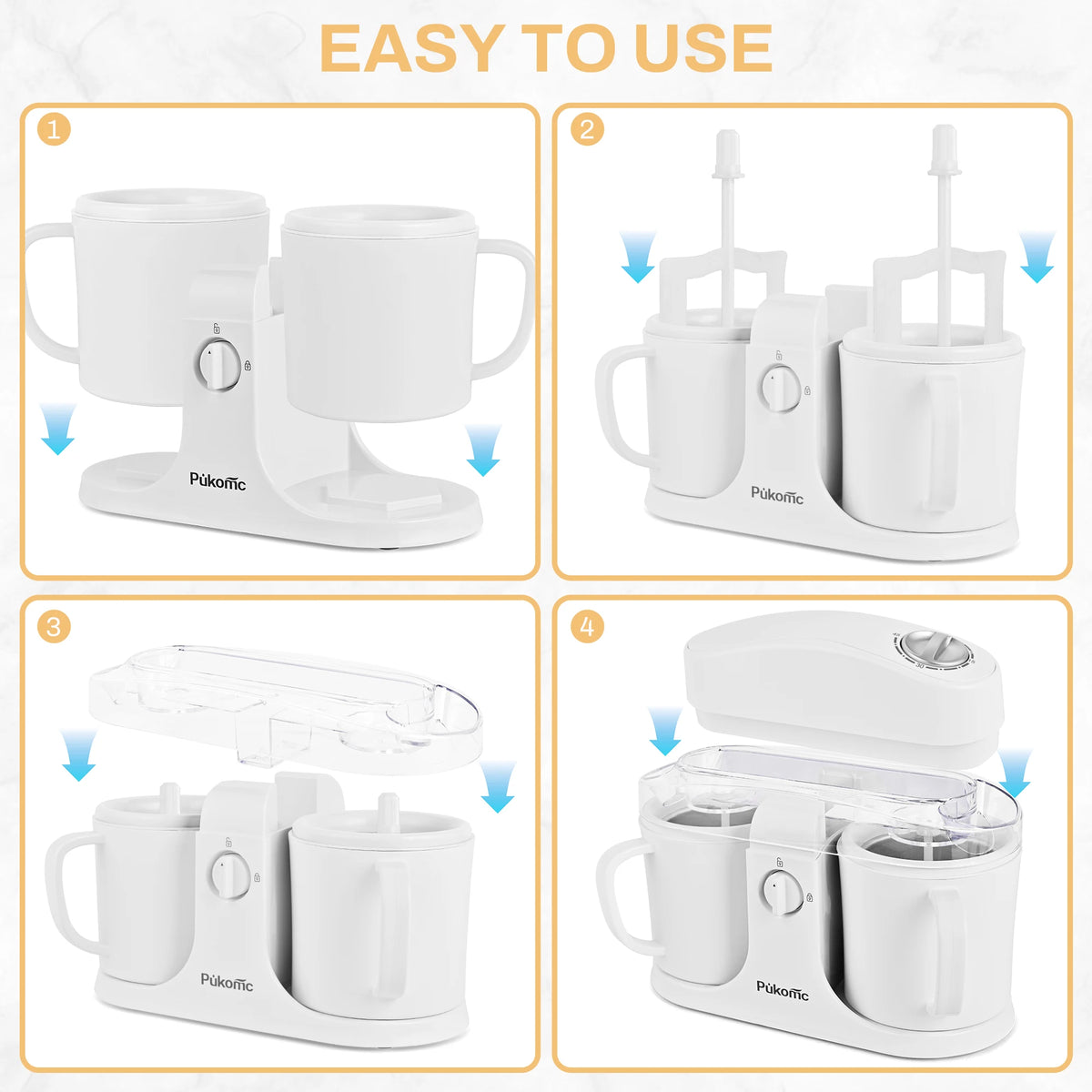 PUKOMC™ Dual-Bowl Ice Cream Maker