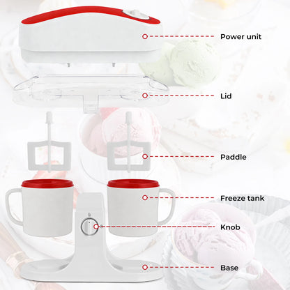 PUKOMC™ Dual-Bowl Ice Cream Maker